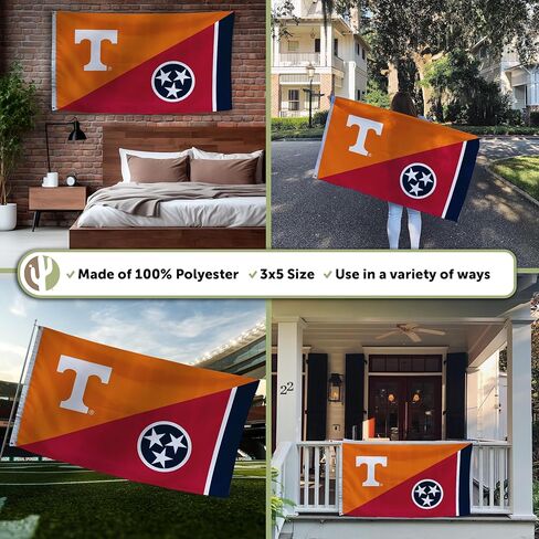 Desert Cactus University of Tennessee 100% Polyester Indoor Outdoor 3x5 feet Banner UT Knoxville Volunteers Vols (Flag E) in Saudi Arabia