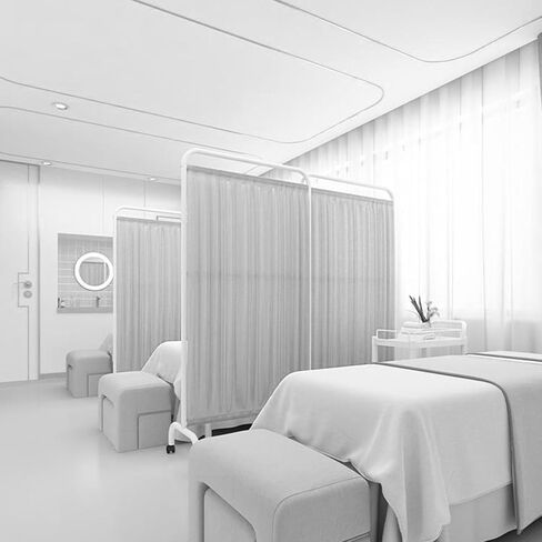 1/2/3/4/5 Room Dividers,Wall Divider Screen Panels,Indoor Portable Partition with Universal Wheel,Suitable for Clinic Ward Examination Easy to Install(Color 3,5 Slices) in Kuwait