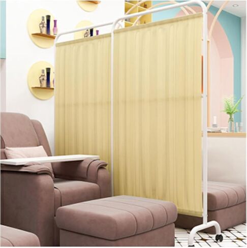 Room Dividers,Fabric Wall Divider and Separator,1/2/3/4/5 Indoor Portable Partition with Universal Wheel,Suitable for Clinic Ward Examination Easy to Move(Color 3,4 Slices) in Saudi Arabia