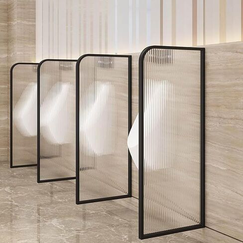 Urinal Screen Toilet Partition Translucent Glass Panels, Wall-Mounted Men's Urinal Privacy Screen, Toilet Protection Screen Divider Partition for Public Bathroom (Color in Saudi Arabia