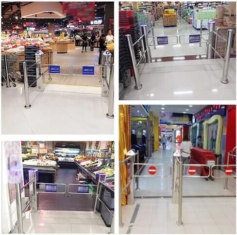 Stainless Steel Entrance Swing Gate Passage/Hall Import Export Safety Automatic Closing Door for Supermarket Warehouse Store(150x97cm) in Saudi Arabia