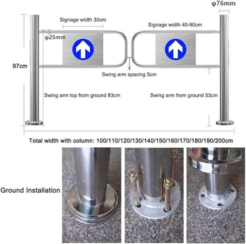 Stainless Steel Entrance Swing Gate Passage/Hall Import Export Safety Automatic Closing Door for Supermarket Warehouse Store(150x97cm) in Saudi Arabia