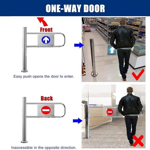 Automatic Metal Swing Gate for Supermarkets Safety Pedestrian Entrance Door One with Rebound Feature Ideal for Libraries and Stores 2.62 * 3.18ft. in Saudi Arabia