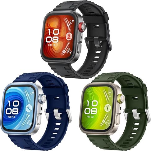 سوار ساعة مكون من 3 قطع متوافق مع ساعة Huawei Watch FIT 4 Pro/FIT4/FIT 3 حزام بديل من السيليكون الرياضي لـ Huawei Fit3/Fit4 للنساء والرجال in Kuwait