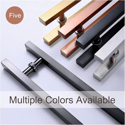 Sliding Barn Door Handle Push Pull Bar Handle Including All Install Fitting, Double Sided H Shape Round Door Handle(Black,150cm(59")*120cm) in Saudi Arabia