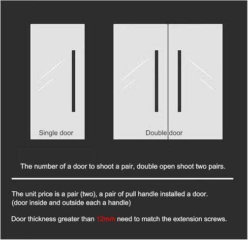 Sliding Barn Door Handle Push Pull Bar Handle Including All Install Fitting, Double Sided H Shape Round Door Handle(Black,150cm(59")*120cm) in Saudi Arabia