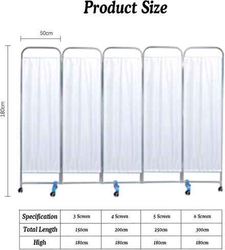 Room Dividers，Screen Divider Indoor Portable Partition,Rolling Partition,Freestanding Fabric Wall Divider,Suitable for Hospital Nursing Home(3 Slices) in Saudi Arabia