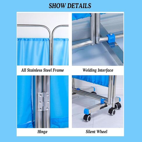 Room Dividers，Screen Divider Indoor Portable Partition,Rolling Partition,Freestanding Fabric Wall Divider,Suitable for Hospital Nursing Home(3 Slices) in Saudi Arabia