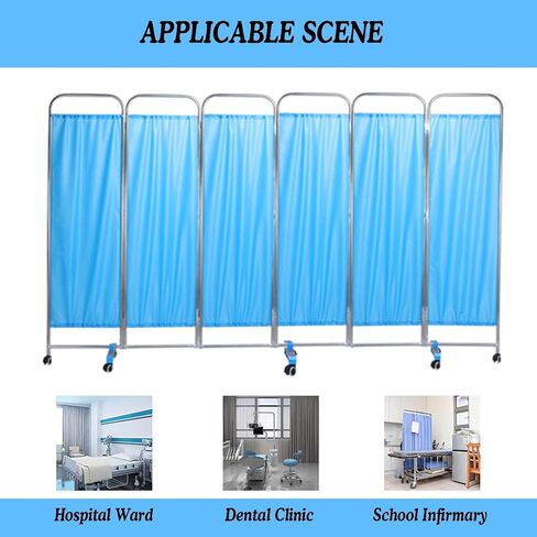 Room Dividers，Screen Divider Indoor Portable Partition,Rolling Partition,Freestanding Fabric Wall Divider,Suitable for Hospital Nursing Home(3 Slices) in Saudi Arabia