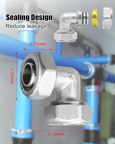 M8067 Elbow Fitting Fit for Maxline Shop Garage Compressed Air line Tube System Kit, 3/4-Inch Tubing, 5PCS in Saudi Arabia
