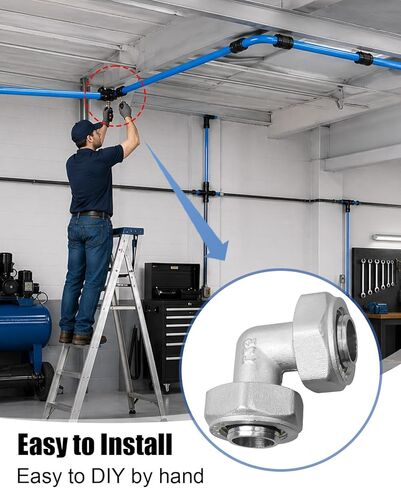 M8067 Elbow Fitting Fit for Maxline Shop Garage Compressed Air line Tube System Kit, 3/4-Inch Tubing, 5PCS in Saudi Arabia