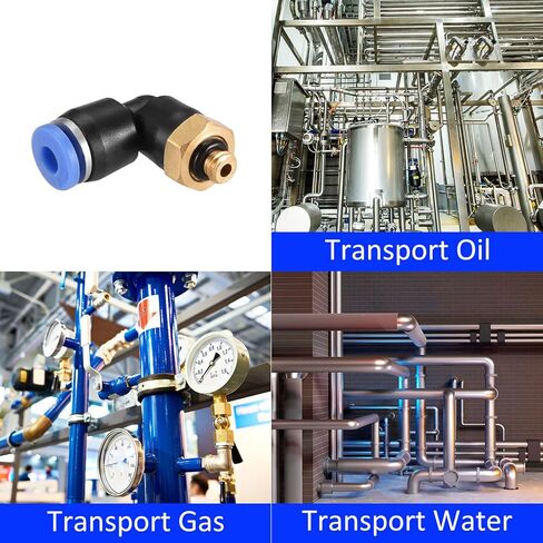 M METERXITY 5 Pack 90 Degree Elbow Push to Connect Air Hose Fittings, for Transporting Air Water, Apply to Industry (5/32" Tube OD x M5 Male Thread, Black Blue) in Saudi Arabia