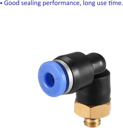 M METERXITY 5 Pack 90 Degree Elbow Push to Connect Air Hose Fittings, for Transporting Air Water, Apply to Industry (5/32" Tube OD x M5 Male Thread, Black Blue) in Saudi Arabia