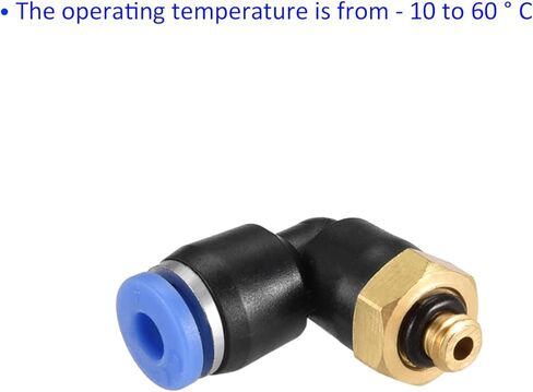 M METERXITY 5 Pack 90 Degree Elbow Push to Connect Air Hose Fittings, for Transporting Air Water, Apply to Industry (5/32" Tube OD x M5 Male Thread, Black Blue) in Saudi Arabia
