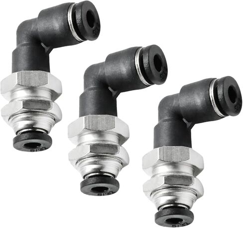 EATAKWARD Elbow and Straight Combination 5/32" Tube OD Push To Connect Fitting Bulkhead Elbow Air Pneumatic Push To Connect Fitting 3PCS in Saudi Arabia