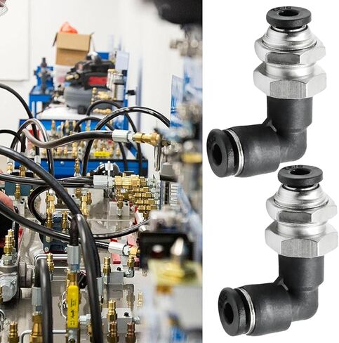 EATAKWARD Elbow and Straight Combination 5/32" Tube OD Push To Connect Fitting Bulkhead Elbow Air Pneumatic Push To Connect Fitting 3PCS in Saudi Arabia