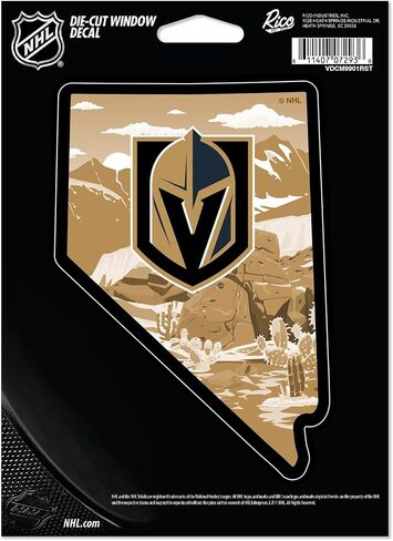 ملصق من الفينيل مقطوع بالقالب مقاس 5 بوصات × 7 بوصات من Rico Industries NHL Hockey Vegas Golden Knights Resort - ملحقات السيارة/الشاحنة/المنزل in Kuwait