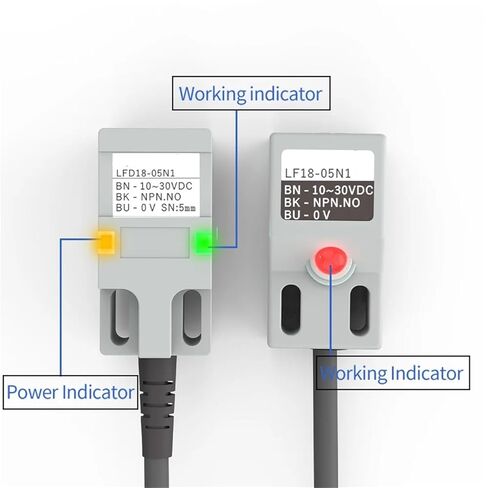 مفتاح مستشعر القرب الاستقرائي من سلسلة SN04، مسافة الاستشعار 5 مم IP67 10-30VDC 3 أسلاك NPN PNP، قطعة واحدة (5 مم DC3-wire PNP NO) in Kuwait