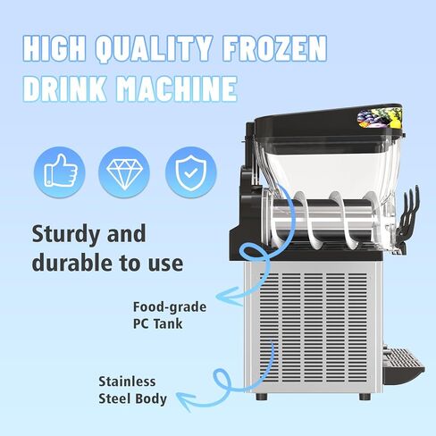 Commercial Slushie Machine - 1000W 30L Tanks Commercial Slushy Maker Machine 110V 304 Stainless Steel Margarita Machines Efficient Cooling Slush Maker for Bars Cafes Restaurants in Saudi Arabia