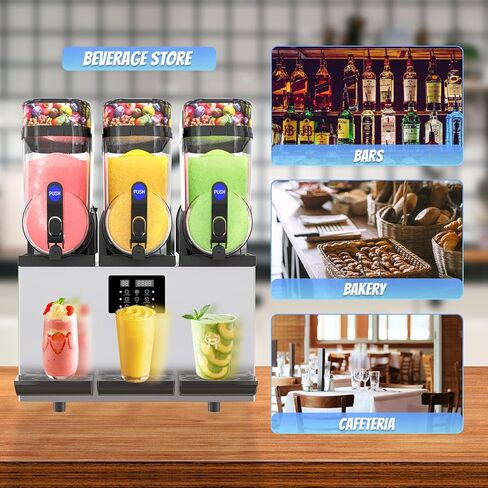 Commercial Slushie Machine - 1000W 30L Tanks Commercial Slushy Maker Machine 110V 304 Stainless Steel Margarita Machines Efficient Cooling Slush Maker for Bars Cafes Restaurants in Saudi Arabia