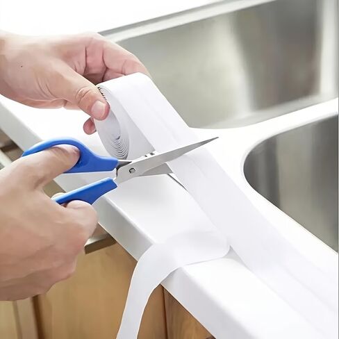 Heavy Duty Waterproof Sealant Tape 1 Roll - 126in x 0.87in Bathroom & Kitchen Gap Cover Strip, Leakproof Self-Adhesive Tape for Sinks, Showers, Toilets, Bathtubs in Saudi Arabia