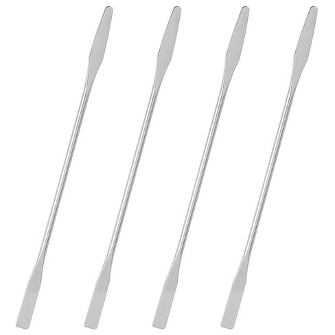 Sibba 4Pcs Small Metal Spatula, Stainless Steel Lab Spatula, Double-Ended Square/Round Lab Tool, Makeup Spatulas Tool for Mixing Cosmetics, 5.9'' in Saudi Arabia