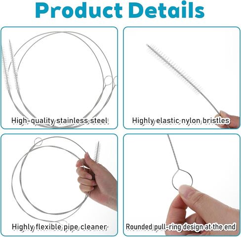 2Pcs Tube Cleaner Brush Extra Long, 40inch Straw Cleaner Brush, Pipe Cleaners Brushes for Water Lines, Ice, Beer Machine Cleaning in Saudi Arabia