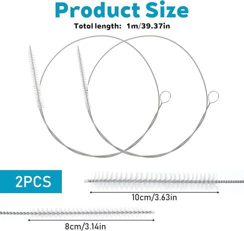 2Pcs Tube Cleaner Brush Extra Long, 40inch Straw Cleaner Brush, Pipe Cleaners Brushes for Water Lines, Ice, Beer Machine Cleaning in Saudi Arabia
