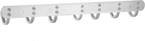 Coat Hook Hanger Wall Mounted 17-Inch Towel Hook Rack with 7 Hooks, Easy Installation Rail for Bedroom, Bathroom, Foyer, Hallway, Office, Rust and Water Proof (Stainless Steel Brushed Nickel) in Saudi Arabia