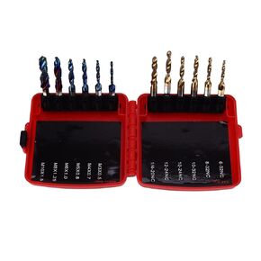 Combined Tap Drill Bit Set | 12Pcs HSS Metric Blue & Imperial Ti Plated | 1 / 4in Hex Shank for Drilling & Tapping | Saves Time on Soft Metals/Aluminum/Iron in Saudi Arabia