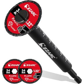 EZARC Inside Pipe Cutter for PVC Pipe, Pipe Cutter with Replaceable Diamond Grit Blades, 2-1/2" Cutting Depth 1/4" Hex Shank, 1.32" Diameter Plumbing Tools for PVC, PPR & Plumbing Pipes, 2 Pack in Saudi Arabia