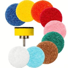 QTG 1-inch Mini Diamond Polishing Pad Set, 10-Piece with 50# to 3000# Grit for Stone, Tile, Metal & Glass – Hook & Loop Wet Polishing Kit with 2.3mm Shank Backing Holder in Kuwait