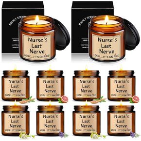 MTLEE 4 Pcs Nurses Gifts Bulk for Women, Nurse's Last Nerve Scented Candles 3.5 oz Candle CNA Gifts for Christmas Women Female Graduation Birthday Present (White) in Kuwait