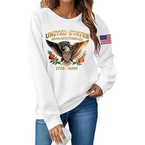 Women's 250th Anniversary USA Sweatshirt 1776-2026 250 Years of Liberty Patriotic Eagle Flag Pullover in Saudi Arabia