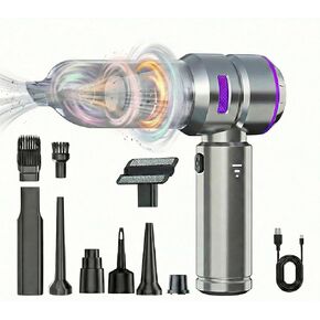 Portable Mini Car Vacuum Cleaner – Powerful Cordless Handheld Vacuum, 21000Pa Suction, Rechargeable, Long Runtime, 3 Adjustable Power Levels, Lightweight, 2-in-1 Suction & Blowing Function in Kuwait