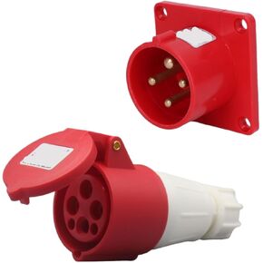 Appliance Reverse Plug 16A/32A Set 3-pin 5-Hole Waterproof Aviation Industry IP44 Copper Socket Male and Female(3-core32Asurface-mountedreverse-insertionset) in Kuwait