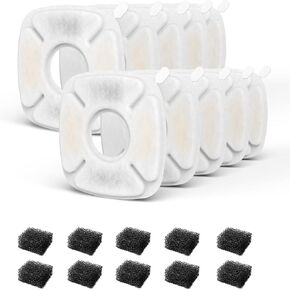 10-Pack filters with Sponges, compatible with Veken 95oz/2.8L pet fountain replacement filters in Kuwait