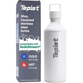 TwentyO 20oz Stainless Steel Bottle Compatible with Sodastream Machines | Powder Coated Coral | Vacuum Sealed | Double Walled | Leak-Proof | Easy to Carry | Reusable Bottle in Saudi Arabia