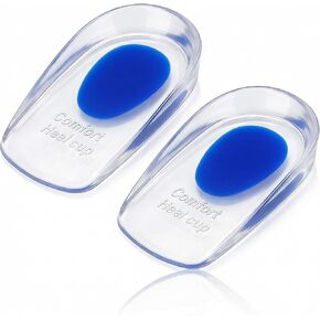 Gel Heel Cushions for Heel Pain Relief (1 Pair) - Silicone Heel Cups for Plantar Fasciitis, Heel Spurs, Sore Feet, and Foot Pain - Comfortable, Shock Absorbing Inserts for Women & Men in Saudi Arabia