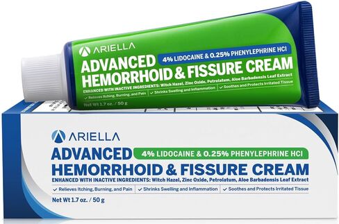 Hemorrhoid Treatment Fissure Lidocaine Cream: Advanced Numbing Ointment with Phenylephrine HCI - Fast Acting Natural Strength Soothing Relief of Pain Swelling Discomfort Itching (1.7 Oz, Witch Hazel) in Saudi Arabia