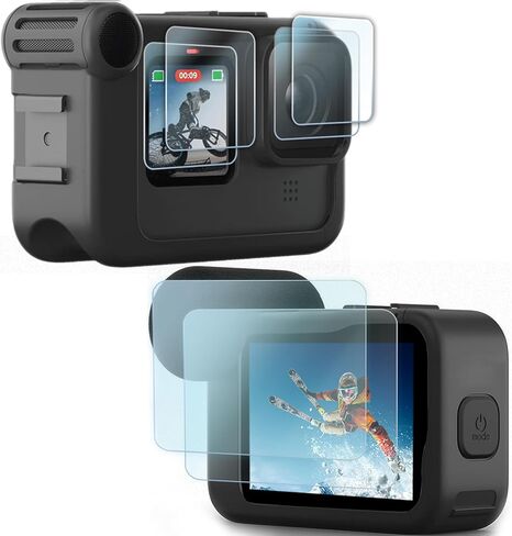 FitStill Screen Protector for GoPro Hero 11/10 / 9 Black, Ultra lear Tempered Glass Back Screen Protector + Tempered Glass Lens Protector+Tempered Glass Front Screen Protector+Lens Cover - 2 Packs in Saudi Arabia
