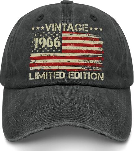 60th Birthday Gifts for Men Women,Vintage 1966 Hat,60th Birthday Decorations,Adjustable Cap-Gift for Dad, Mom,Husband,Wife in Saudi Arabia