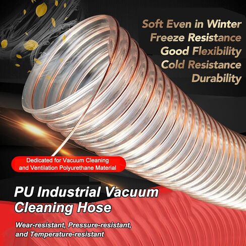 PU Polyurethane Ducting Flexible 1M Hose Wall Thickness 0.63MM Air Duct Excellent Resilience Telescopic Tube with Copper-Plated Steel Wire,Inner Diameter 270MM in Saudi Arabia