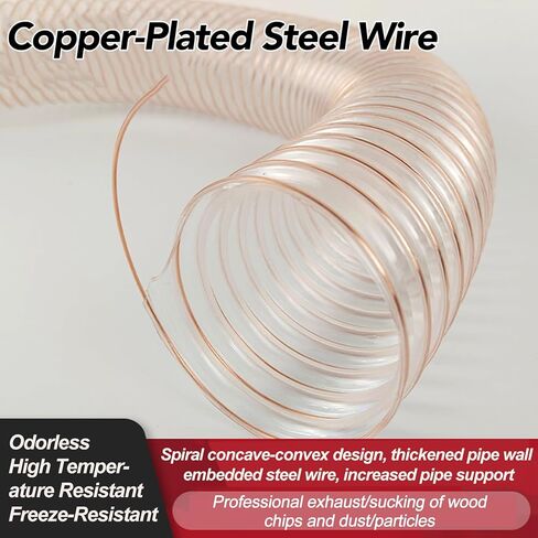 PU Polyurethane Ducting Flexible 1M Hose Wall Thickness 0.63MM Air Duct Excellent Resilience Telescopic Tube with Copper-Plated Steel Wire,Inner Diameter 270MM in Saudi Arabia