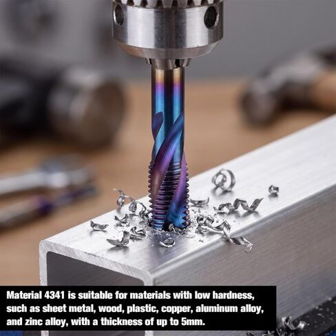 6 Pcs Combination Drill and Tap Bit Set Drills Taps Set Combination Drill Tap Bit Sets Metric(M3 - M10) for One-Step Drilling Tapping and Deburring in Saudi Arabia