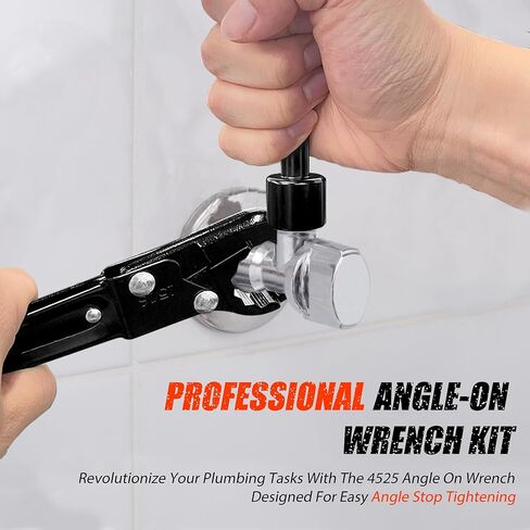 Plumbing Tools, Angle Stop Wrench Kit, Plumbing Wrench. New Compression Angle Stop and Removing the Compression Ring Professional Plumbing Toolset For Easy Angle Stop And Supply Nut Installation in Saudi Arabia