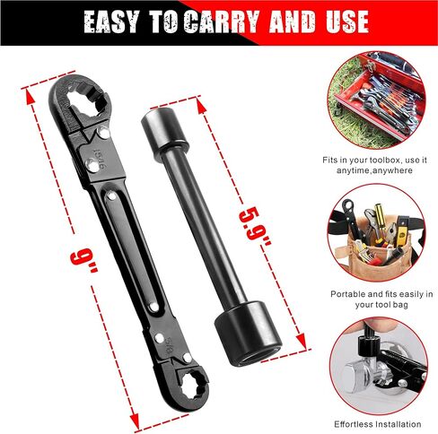 Plumbing Tools, Angle Stop Wrench Kit, Plumbing Wrench. New Compression Angle Stop and Removing the Compression Ring Professional Plumbing Toolset For Easy Angle Stop And Supply Nut Installation in Saudi Arabia