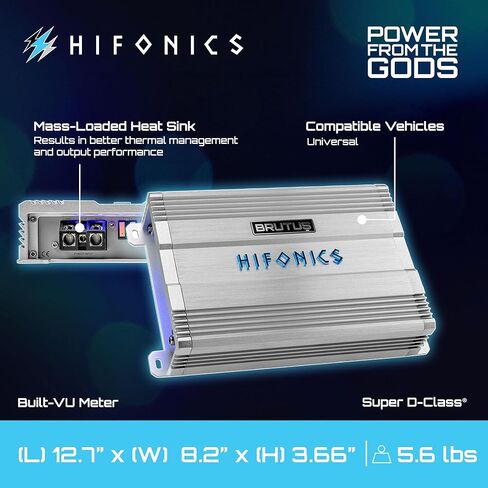 Hifonics Brutus BG 700 Watt Class D Monoblock Amplifier with Built-in UV Meter, Dual Toroidal Transformer PWM Power Supply and Shielded Inductors in Saudi Arabia