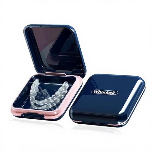 whoobell Retainer Case, Cute Retainer Case with Slim, Night Mouth Guard Case with Lid Hinge, Large Aligner Case, Inner Size 2.56, 2.36, 0.79inch（1pack in Saudi Arabia