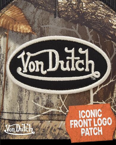 قبعة سائق الشاحنة Von Dutch للرجال والنساء - قبعة بيسبول قابلة للتعديل بحافة منحنية Realtree Camo للصيد للرجال والنساء in Kuwait